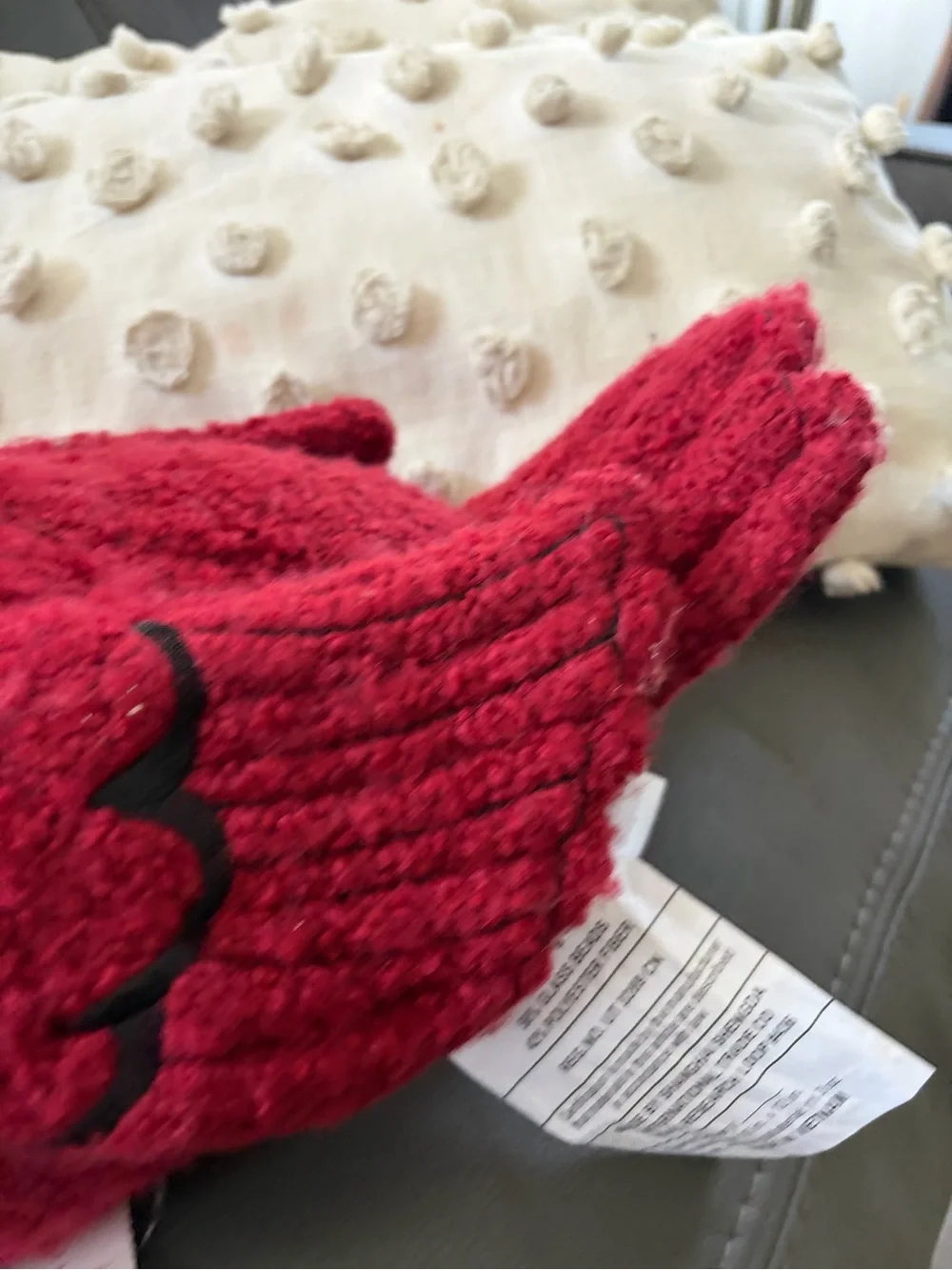 Pottery Barn Red Textured Cardinal Accent Pillow